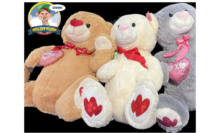 32" HEART BEAR-6ct Case - $14ea